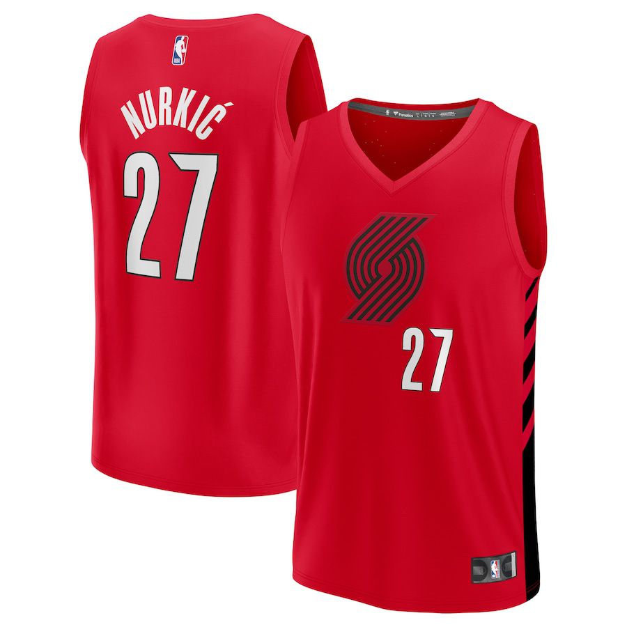 Men Portland Trail Blazers #27 Jusuf Nurkic Fanatics Branded Red Statement Edition 2022-23 Fast Break NBA Jersey->youth nba jersey->Youth Jersey